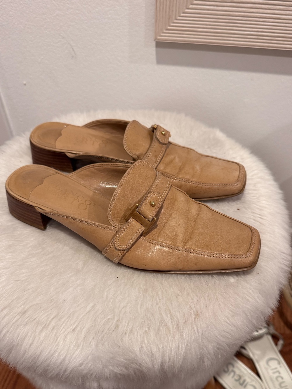 Franco Sarto Leather Slip-On Mules
